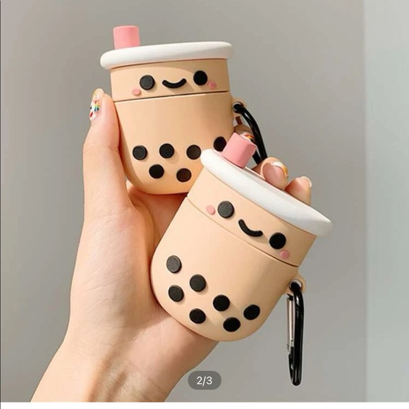 Bubble Tea AirPods Case w Clip - Picture 2 of 3